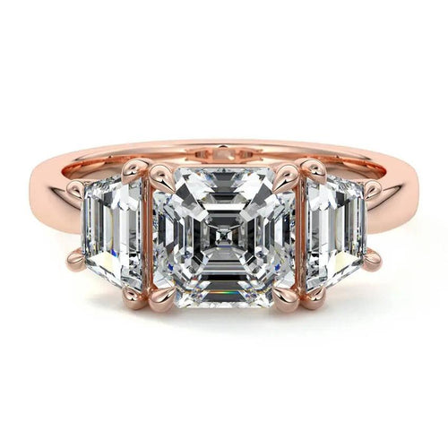 Marissa - Asscher Trilogy Lab Grown Diamond Engagement Ring Raphana Jewellery