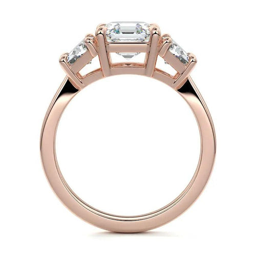 Marissa - Asscher Trilogy Lab Grown Diamond Engagement Ring Raphana Jewellery