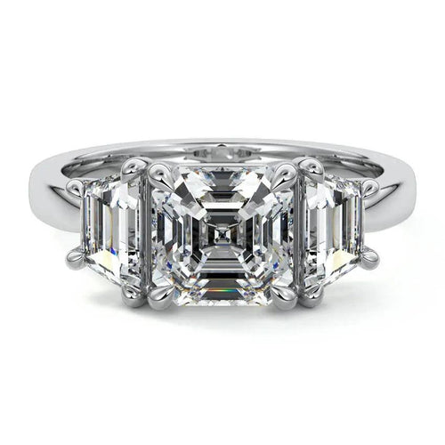 Marissa - Asscher Trilogy Lab Grown Diamond Engagement Ring Raphana Jewellery