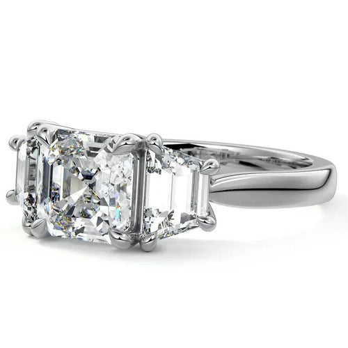Marissa - Asscher Trilogy Lab Grown Diamond Engagement Ring Raphana Jewellery