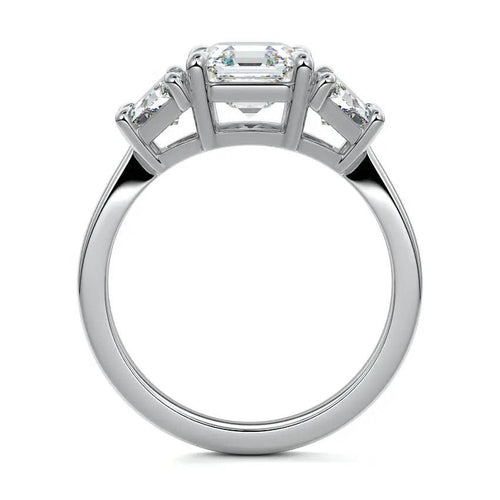 Marissa - Asscher Trilogy Lab Grown Diamond Engagement Ring Raphana Jewellery