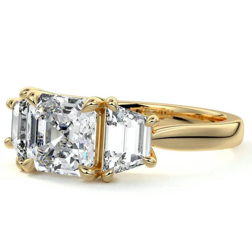 Marissa - Asscher Trilogy Lab Grown Diamond Engagement Ring Raphana Jewellery