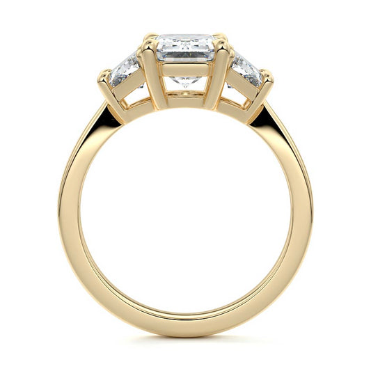 Love - Emerald Cut Three Stone Lab Grown Diamond Engagement Ring
