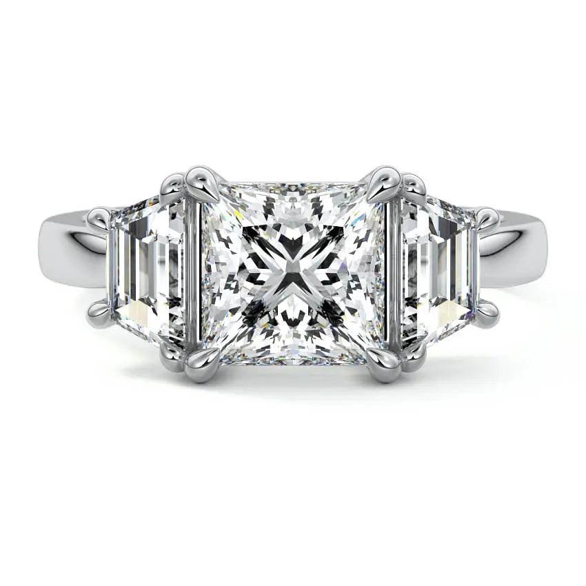 Daisy - Princess Three Stone Lab Grown Diamond Engagement Ring - image 5