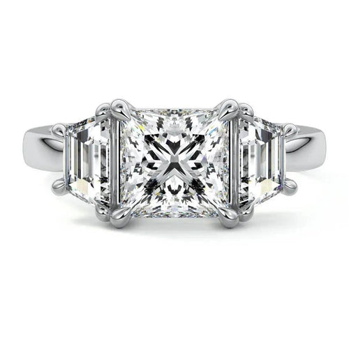 Daisy - Princess Three Stone Lab Grown Diamond Engagement Ring - image 5