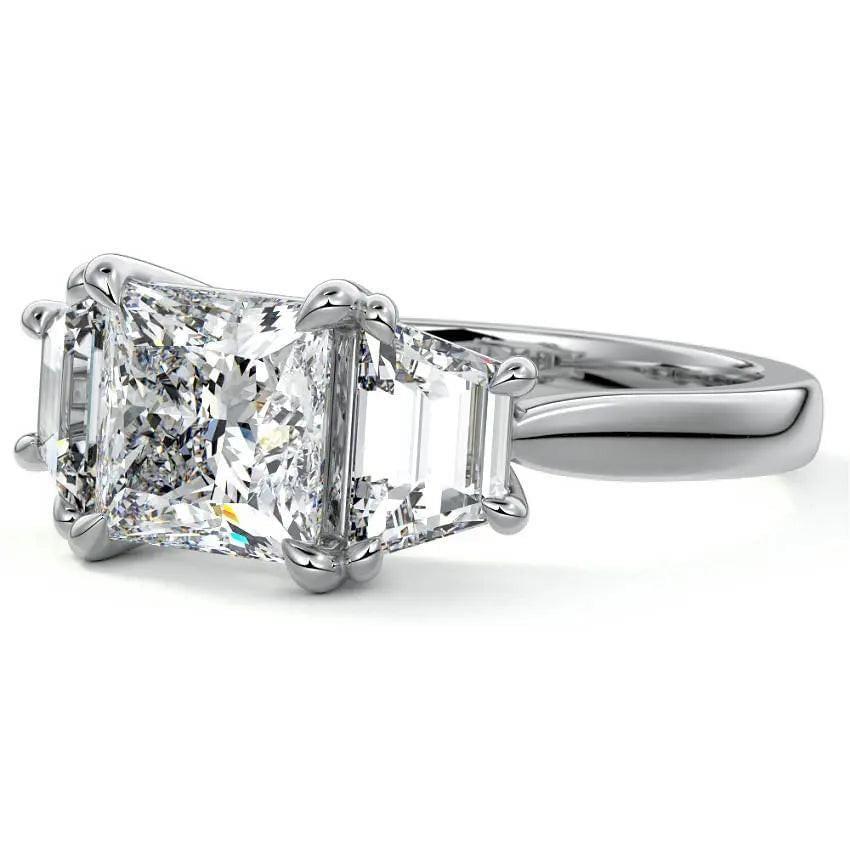 Daisy - Princess Three Stone Lab Grown Diamond Engagement Ring - image 7