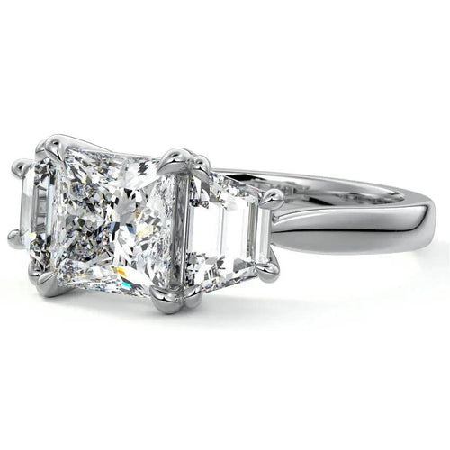 Daisy - Princess Three Stone Lab Grown Diamond Engagement Ring - image 7