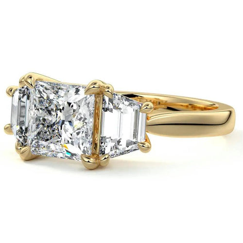 Daisy - Princess Three Stone Lab Grown Diamond Engagement Ring Raphana Jewellery
