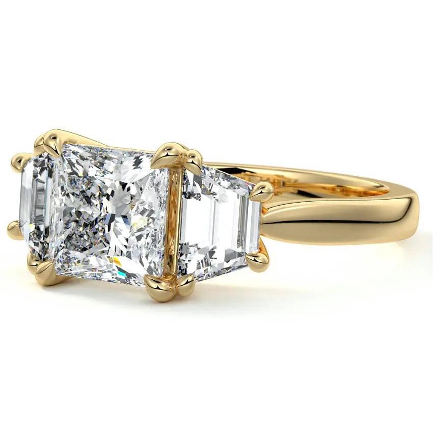 Daisy - Princess Three Stone Lab Grown Diamond Engagement Ring - image 4