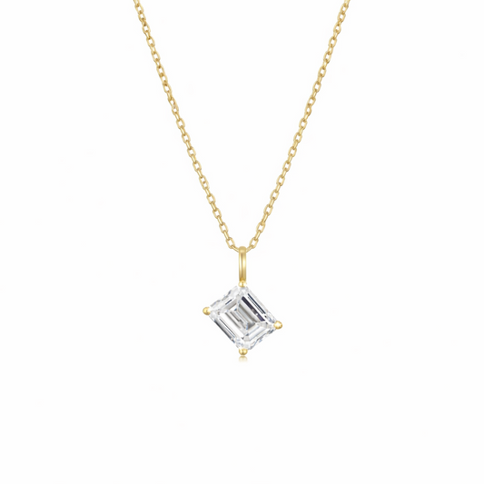 Nura Lab NZ emerald cut moissanite pendant gift necklace