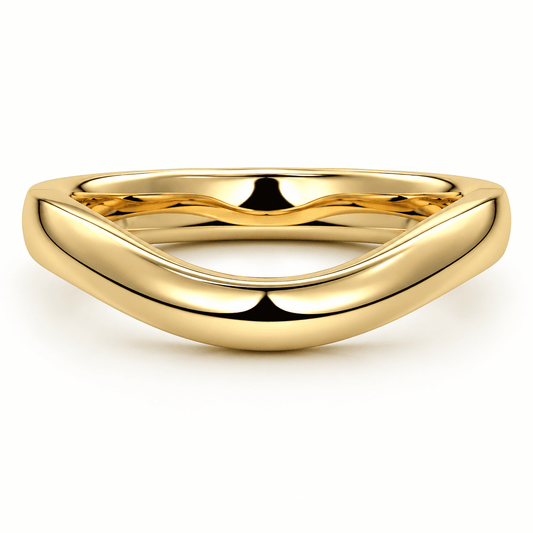 Myla - Plain Curved Band 3mm Wedding Ring