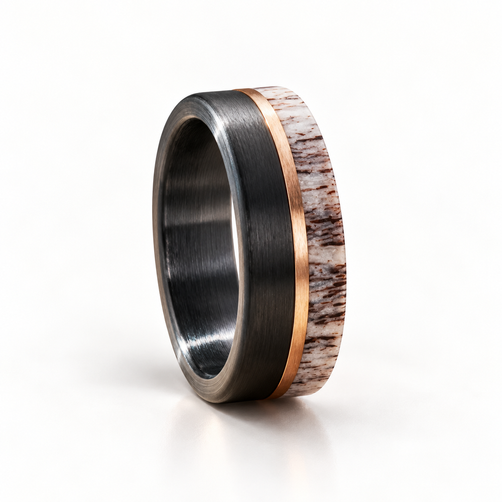 Deer Antler Wedding Rings
