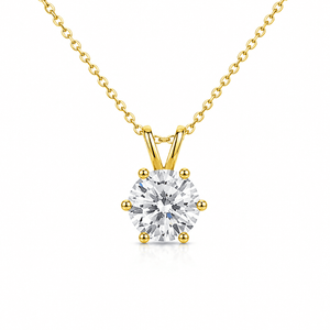 Dani - Solitaire Lab Moissanite Pendant in 14K & 18K Gold