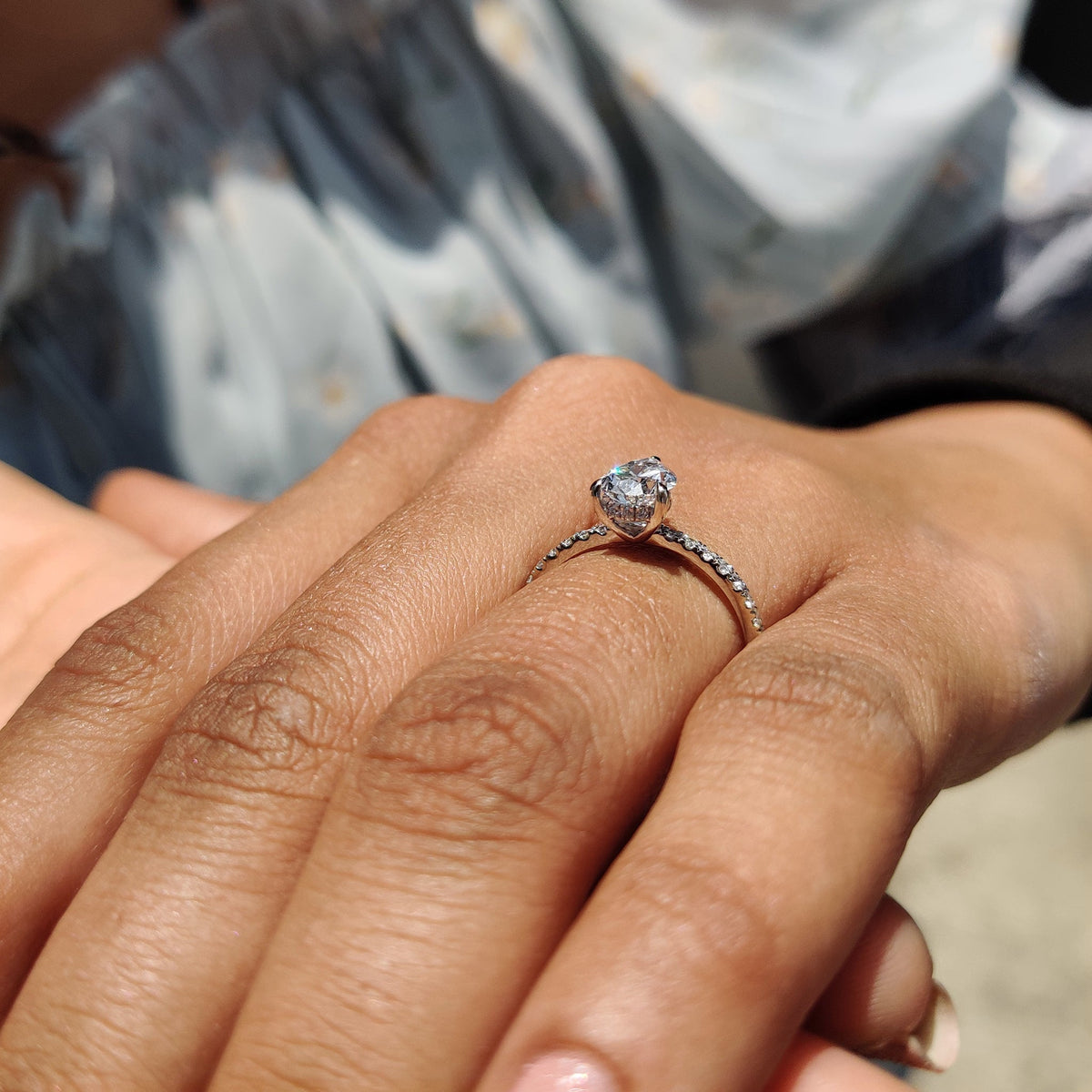 Delphine Paige - Pave Set Diamond Ring In Rose Gold