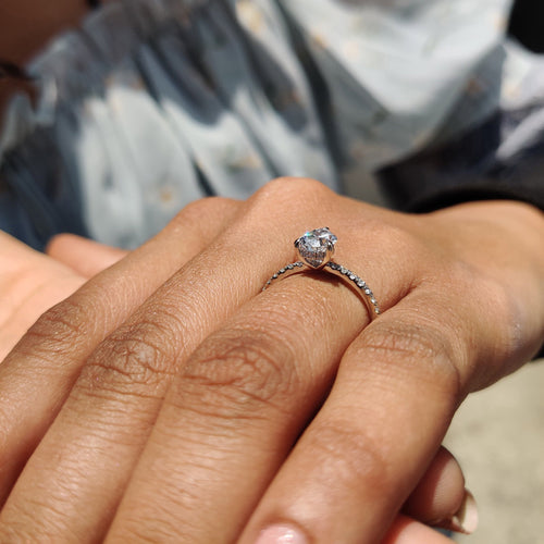 Delphine Paige - Pave Set Diamond Ring In Rose Gold