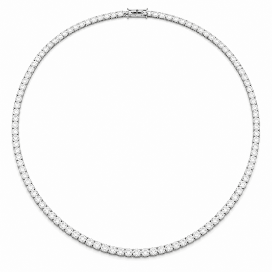 14CT Tennis Necklace -  Moissanite Round Cut