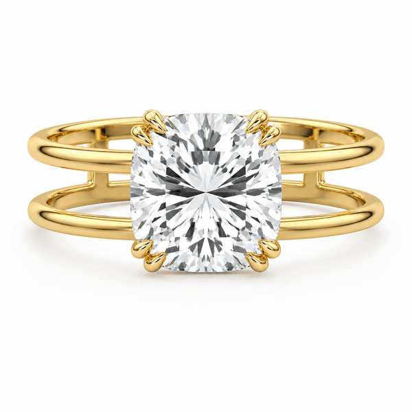 Elena - Cushion Double Solitaire Lab Grown Diamond Engagement Ring
