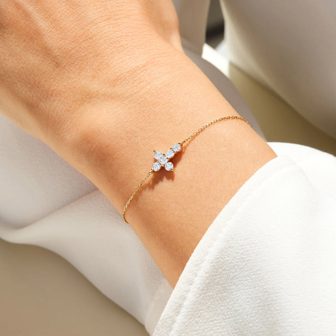Abigail Mini Cross Moissanite Bracelet by Nura Lab