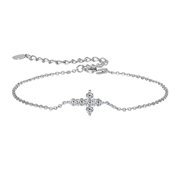 Abigail - Mini Cross Moissanite Bracelet