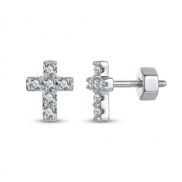 Abigail - Cross Moissanite Stud Earrings