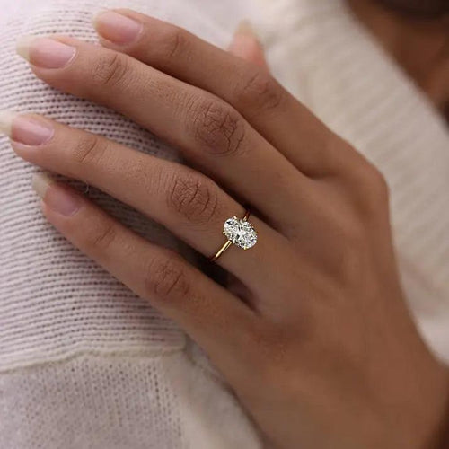 2ct Oval Cut Moissanite Engagement Ring Nura Lab