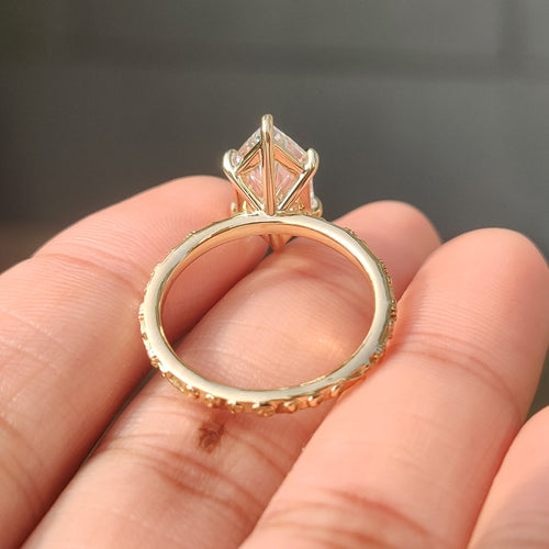 Rosalie June - Nature Inspired Dutch Marquise Engagement Ring in Sunflower Design