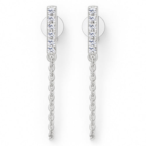 Aviora Moissanite Chain Earrings by Nura Lab