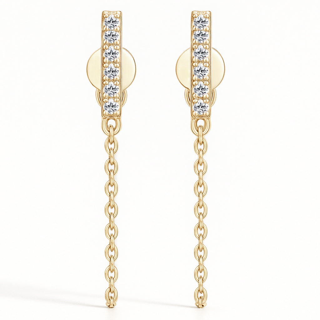 Aviora Moissanite Chain Earrings by Nura Lab