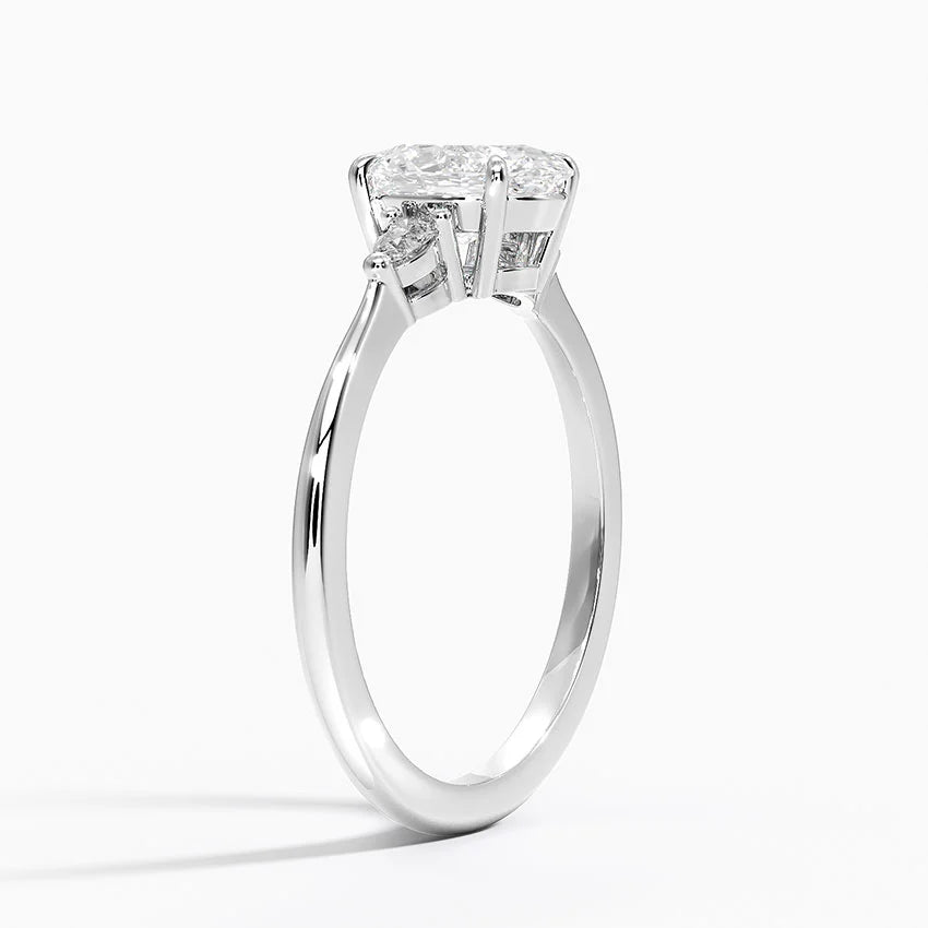 Alora - Three Stone Oval Cut Moissanite Ring