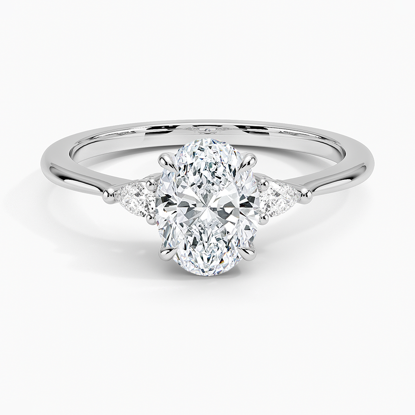 Alora - Three Stone Oval Cut Moissanite Ring