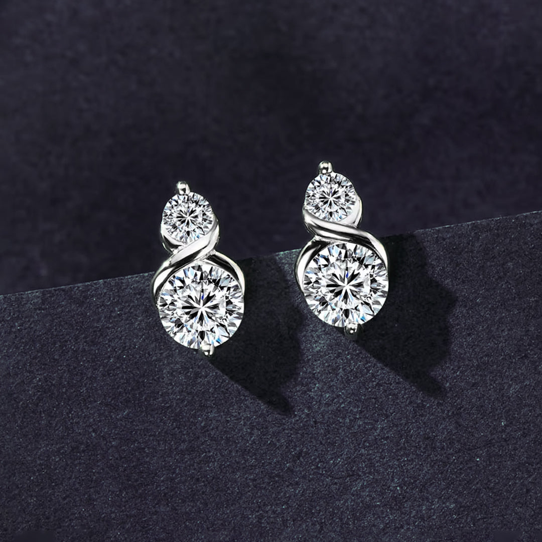 Camila 2-Stone Moissanite Earrings by Nura Lab
