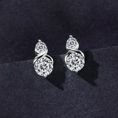 Camila 2-Stone Moissanite Earrings by Nura Lab