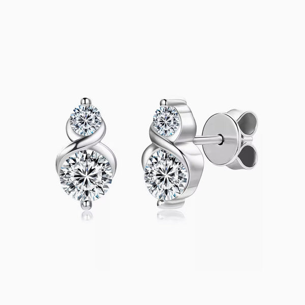 Camila - 2-Stone Moissanite Earrings