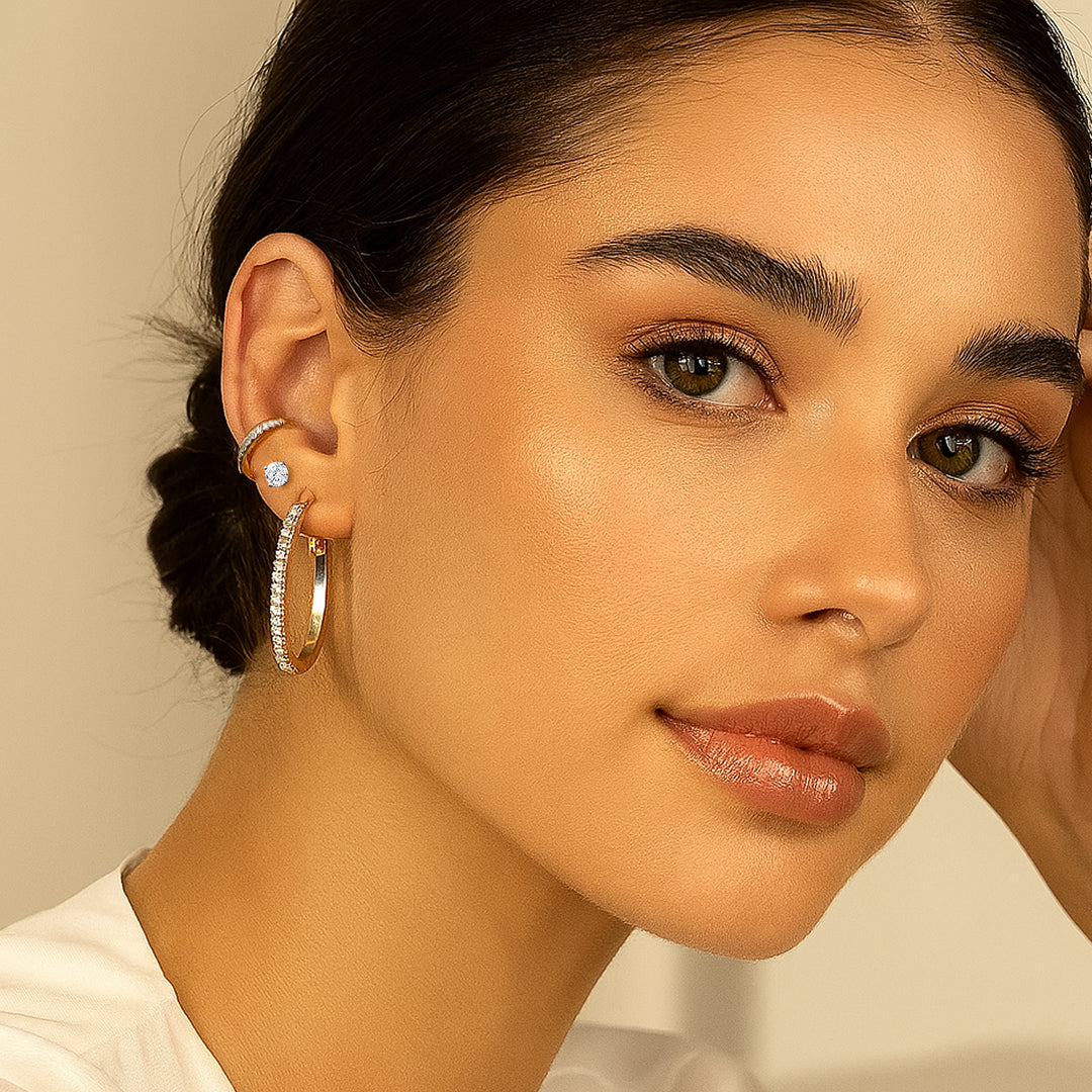 Chana Moissanite Hoop Earrings by Nura Lab