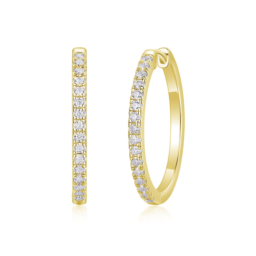 Chana Moissanite Hoop Earrings by Nura Lab in 14K yellow gold plating over S925 sterling silver