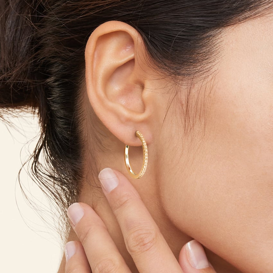 Chana Moissanite Hoop Earrings by Nura Lab