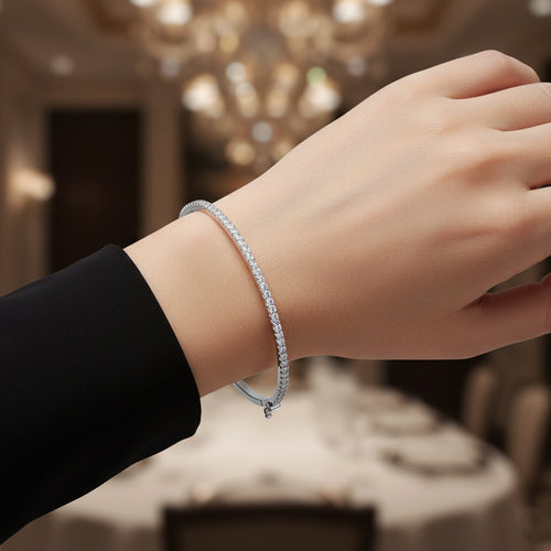 Charlotte Hinged Moissanite Bangle by Nura Lab