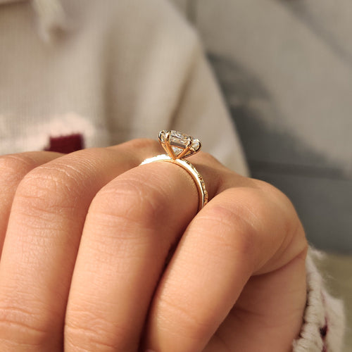 Rosalie June - Nature Inspired Dutch Marquise Engagement Ring in Sunflower Design