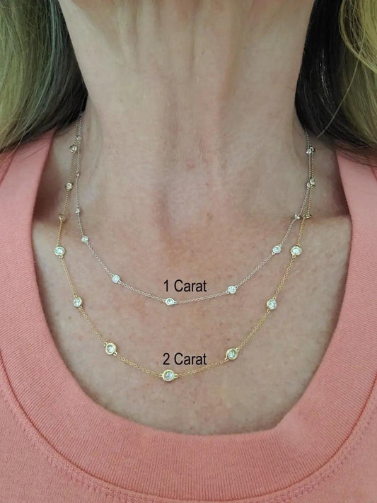 0.50Ct Diamonds by the Yard Necklace 14K Nura Lab