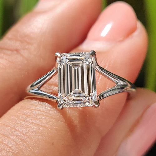 Esme Louise - Emerald Cut Engagement Ring In Solitaire Style