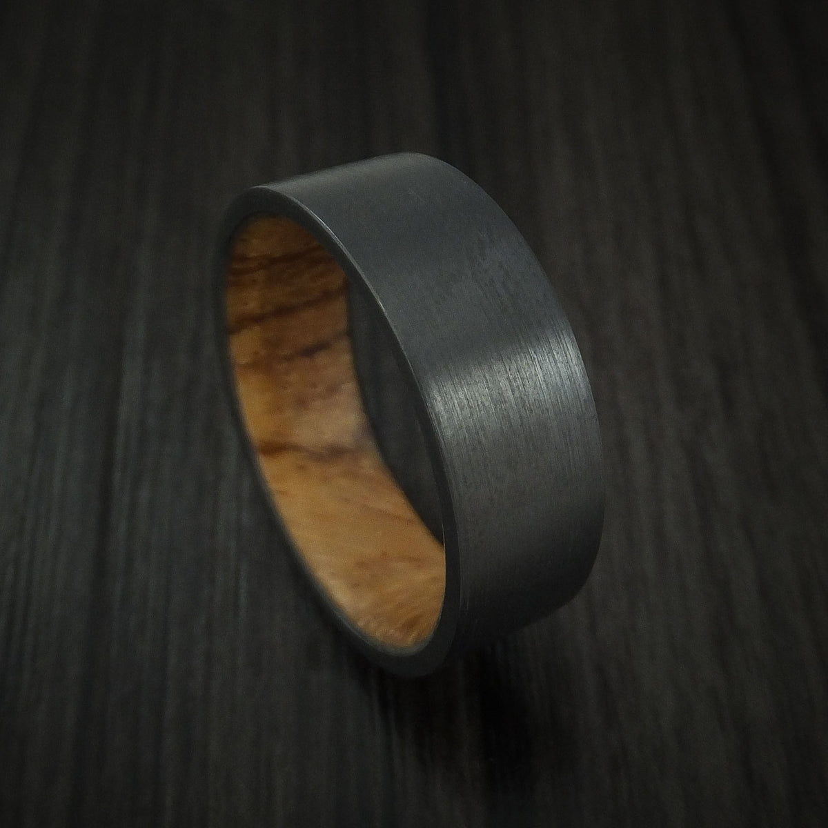 Monarch XII - Black Zirconium and Hardwood Sleeve Men's Wedding Ring - Nura Lab