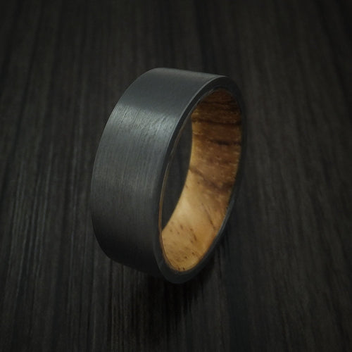 Monarch XII - Black Zirconium and Hardwood Sleeve Men's Wedding Ring - view 4 - Nura Lab
