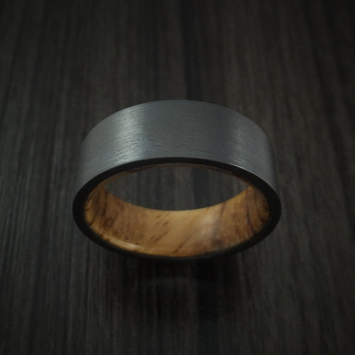 Monarch XII - Black Zirconium and Hardwood Sleeve Men's Wedding Ring - view 2 - Nura Lab