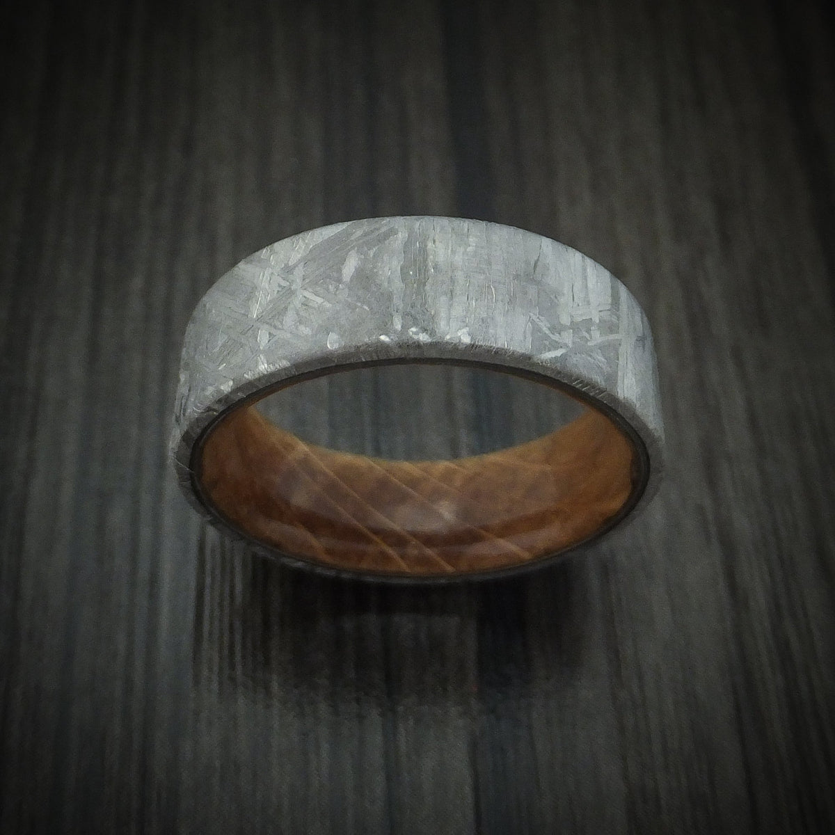 Outrider XII - Gibeon Meteorite and Wood Sleeve Men's Wedding Ring - view 2 - Nura Lab