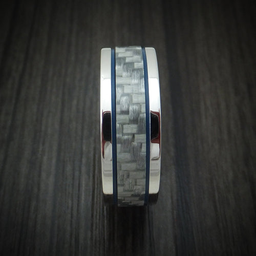 Falcon XIV - Cobalt Chrome and Carbon Fiber Men's Wedding Ring with Cerakote - view 3 - Nura Lab