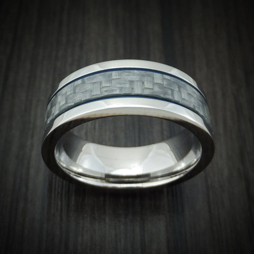 Falcon XIV - Cobalt Chrome and Carbon Fiber Men's Wedding Ring with Cerakote - view 2 - Nura Lab