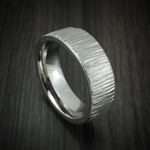 Dominion III - Titanium Tree Bark Finish Men's Wedding Ring - Nura Lab