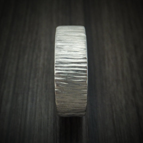 Dominion III - Titanium Tree Bark Finish Men's Wedding Ring - view 3 - Nura Lab
