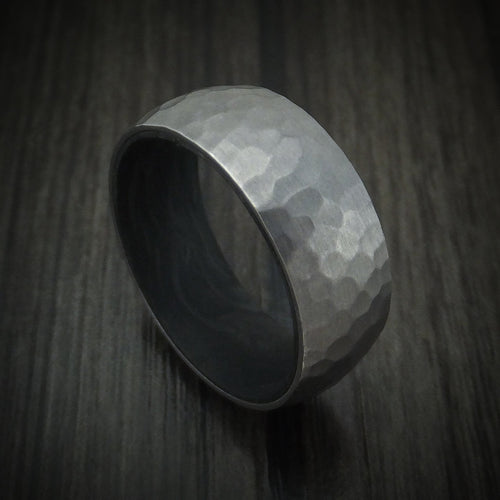 Dynasty XIII - Tantalum and Forged Carbon Fiber Hammered Men's Wedding Ring - Nura Lab
