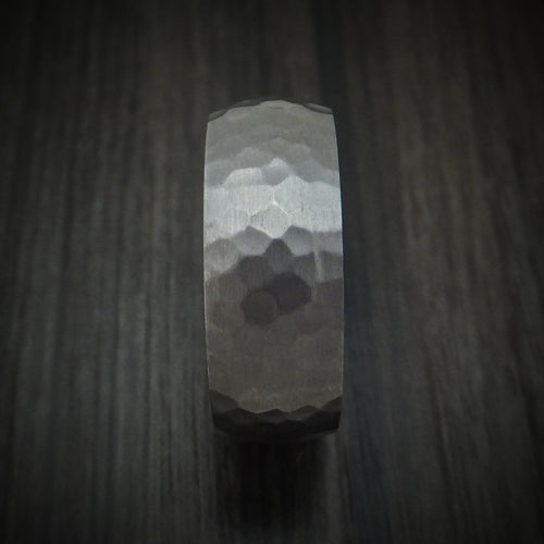 Dynasty XIII - Tantalum and Forged Carbon Fiber Hammered Men's Wedding Ring - view 3 - Nura Lab